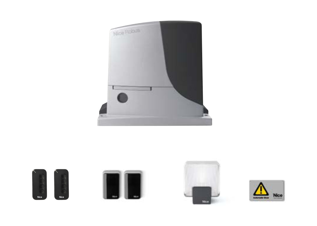 KIT PER CANCELLO SCORREVOLE 1000 Kg, 24 Vdc - Nice RB1000BDKCE